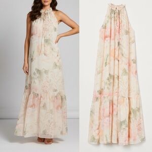 H&M Floral Maxi Dress - Cream and Pink